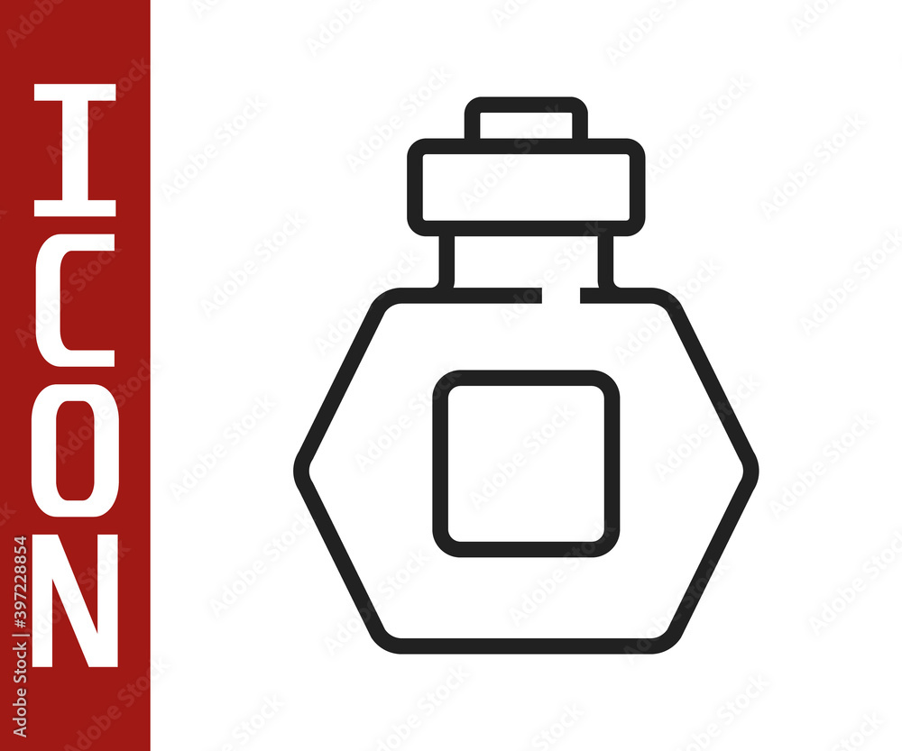 Black line Perfume icon isolated on white background. Vector.