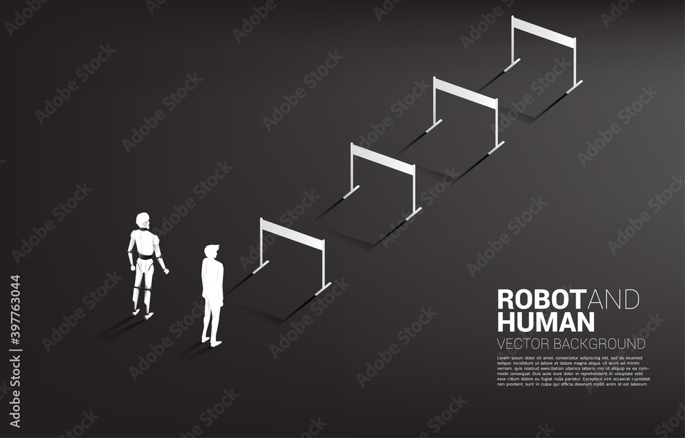 人类和机器人的不公平竞赛。机器学习和人工智能的商业理念