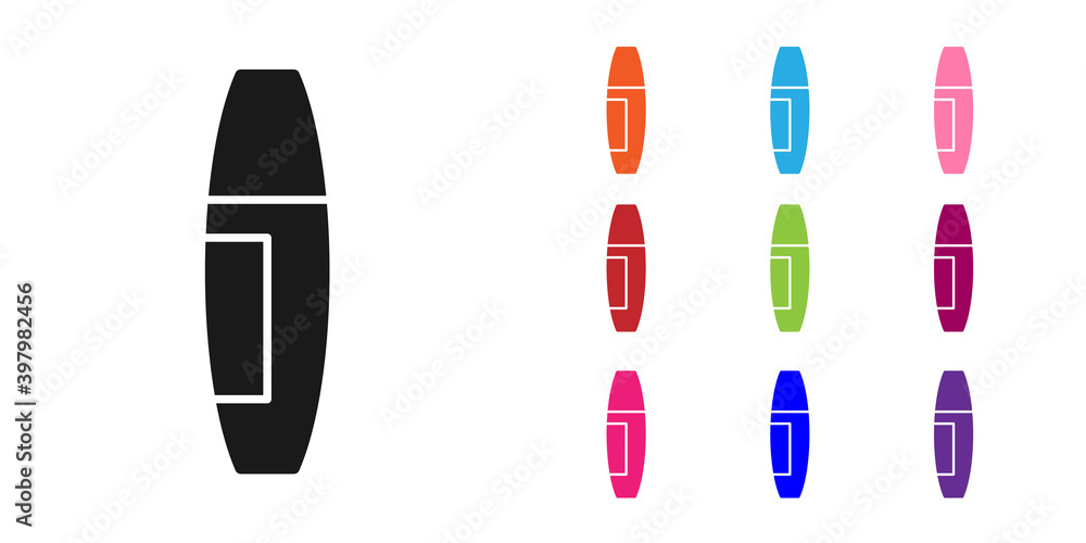 黑色睫毛刷图标隔离在白色背景上。将图标设置为彩色。矢量。