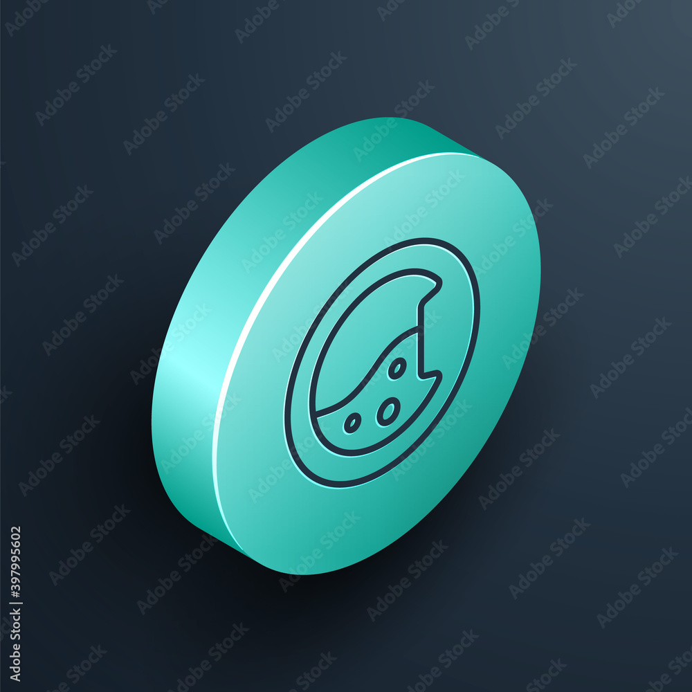 Isometric line Washer icon isolated on black background. Washing machine icon. Clothes washer - laun