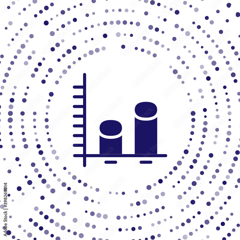 白色背景上孤立的蓝色数据分析图标。抽象圆形随机点。矢量。
