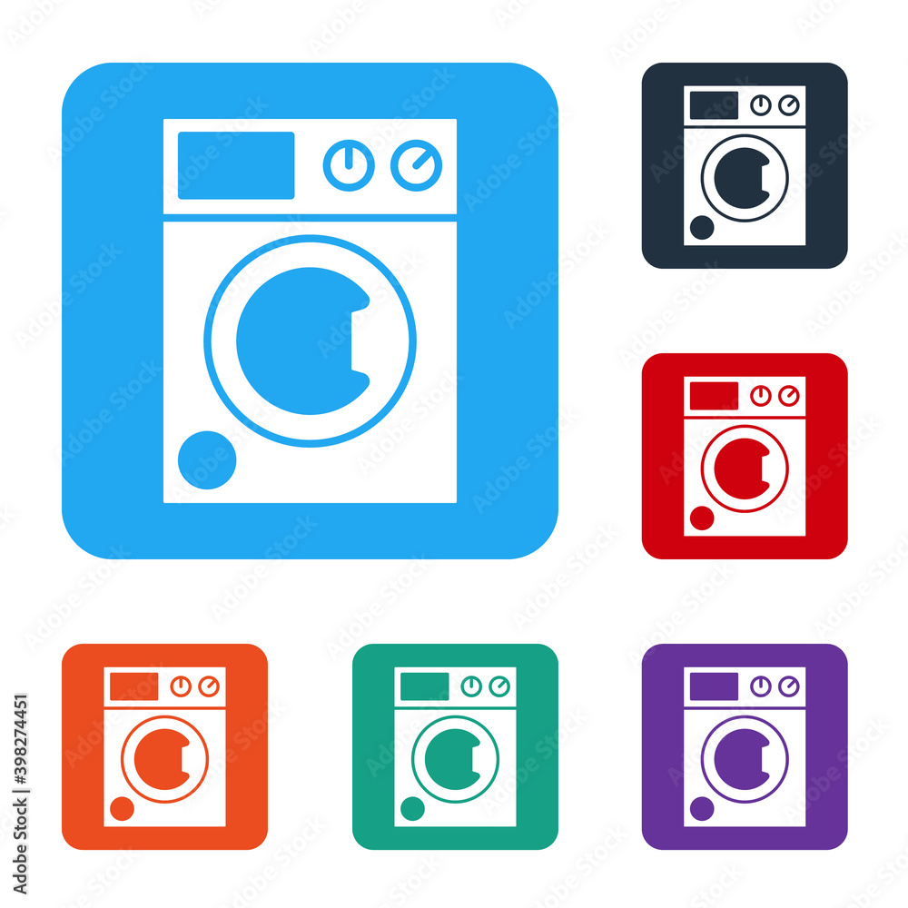 White Washer icon isolated on white background. Washing machine icon. Clothes washer - laundry machi