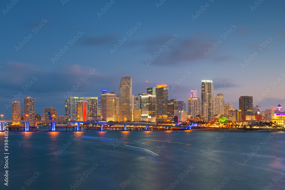 Miami, Florida, USA Downtown Skyline on the Water