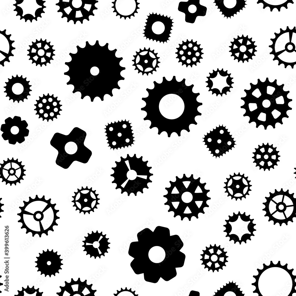 Abstract Wheel Gear Design Seamless Pattern Background. Vector Illustration EPS10