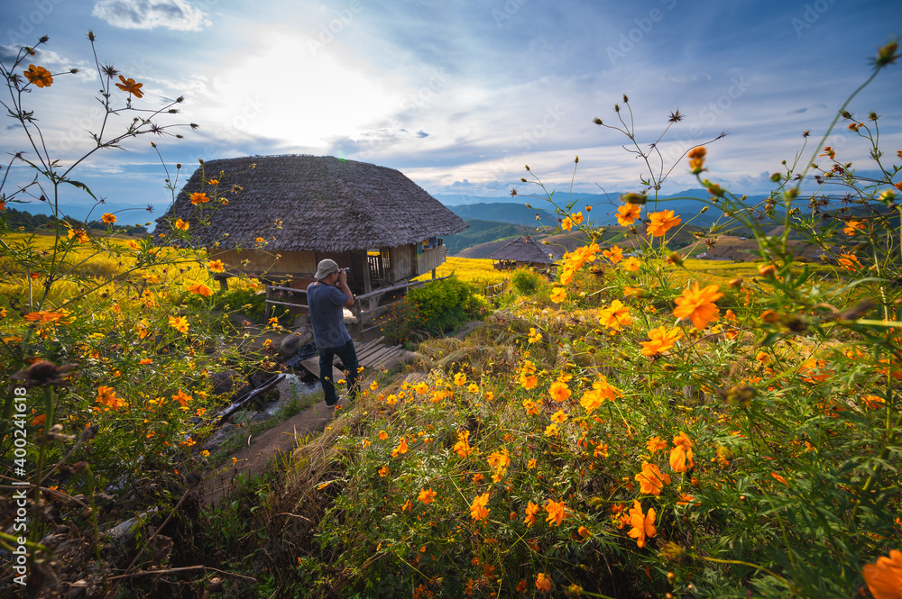 Rice terrace field in Ban Pa Bong Piang village in Mae Chaem District, Chiang Mai Province, Thailand