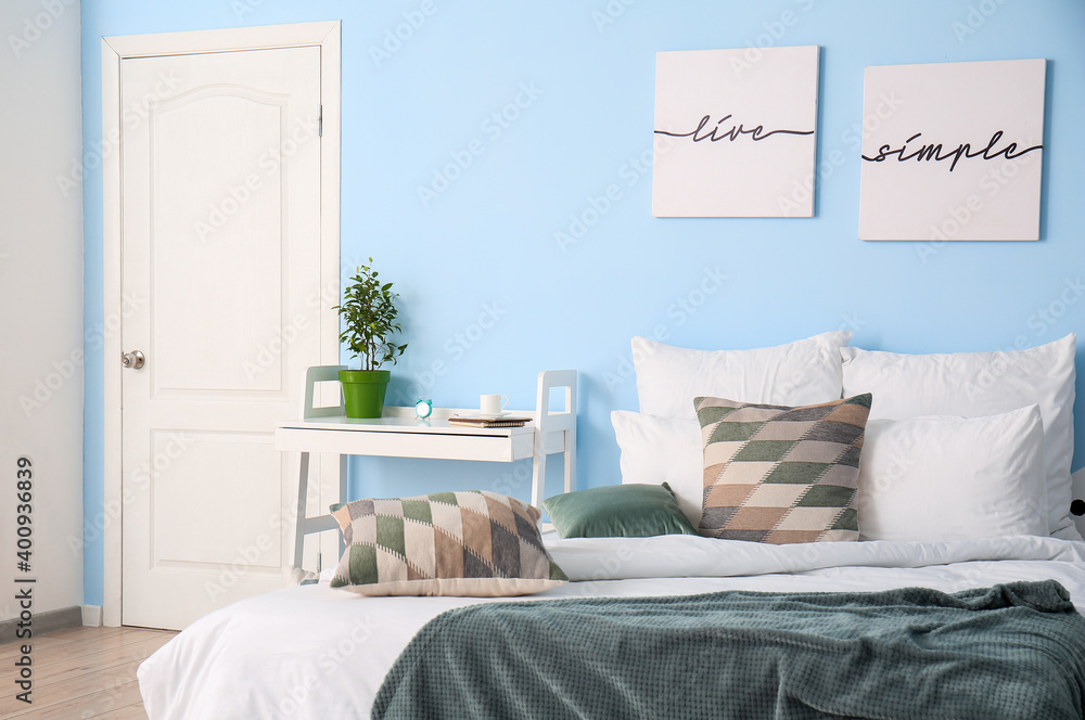 Stylish interior of modern bedroom