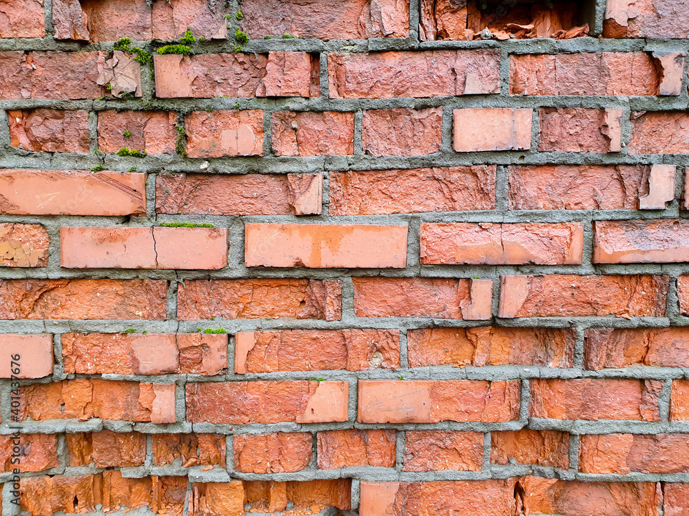 old brick wall texture. Brick wall of historical bricks.