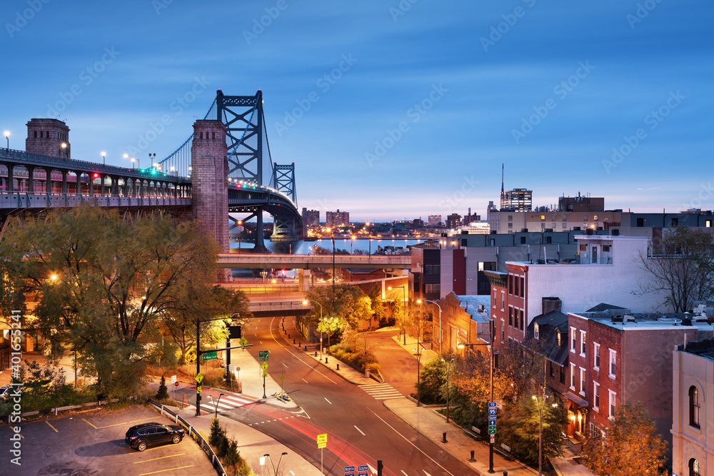 Philadelphia, Pennsylvania, USA at Benjamin Franklin Bridge