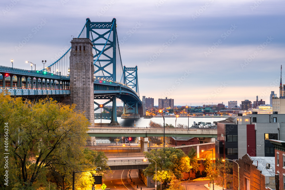 Philadelphia, Pennsylvania, USA at Benjamin Franklin Bridge