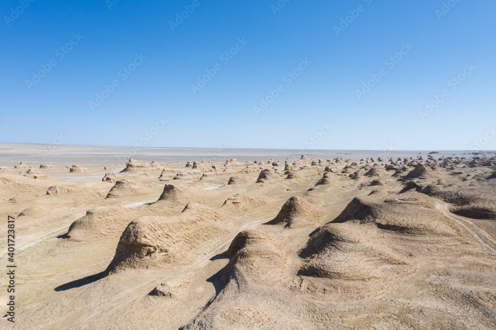 青海风蚀地貌景观鸟瞰图