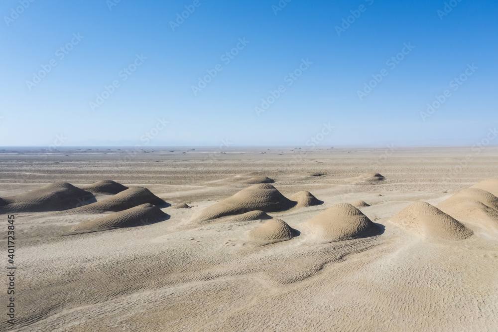 青海风蚀地貌景观鸟瞰图