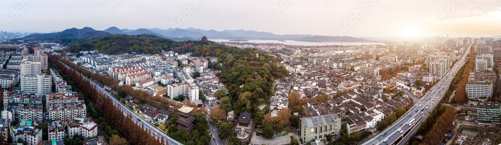 杭州城市建筑景观航拍……