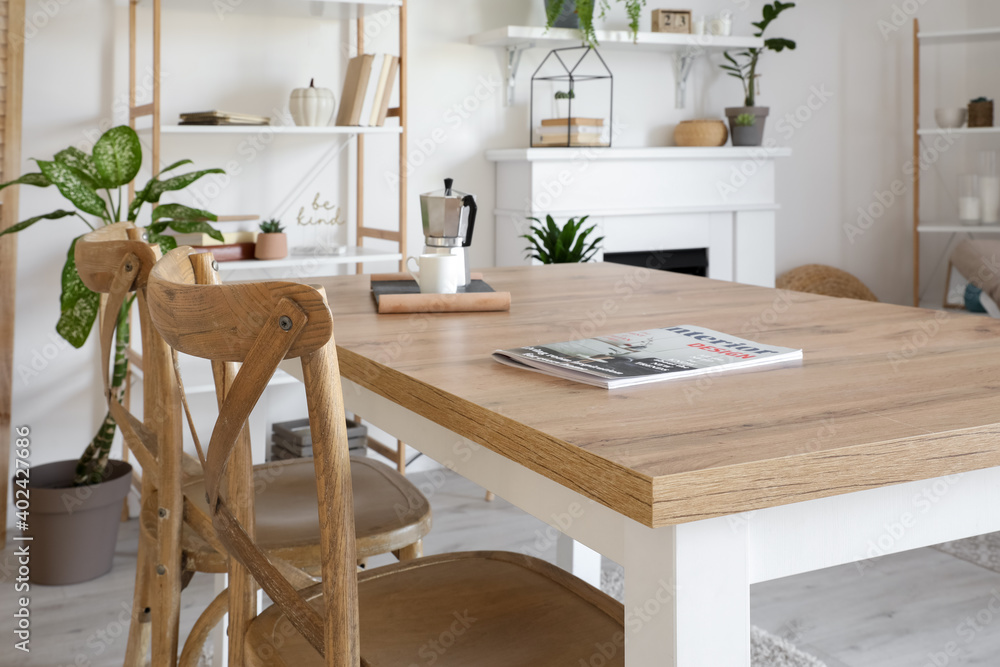 Interior of modern dining room