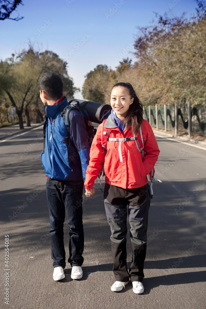 A Young couples in the suburbs tourism