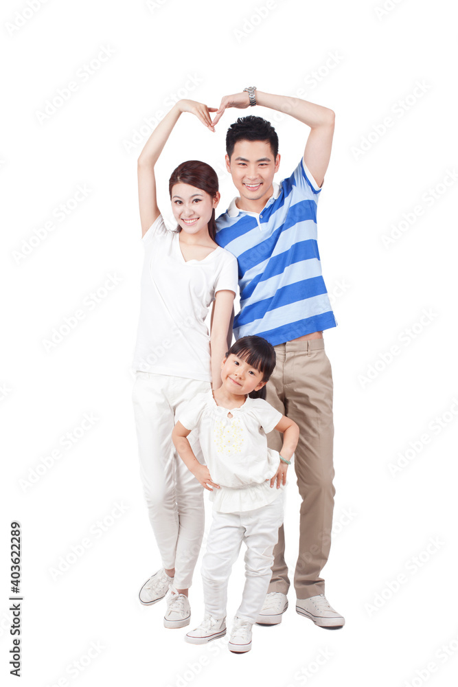 Portrait of a happy family with one child