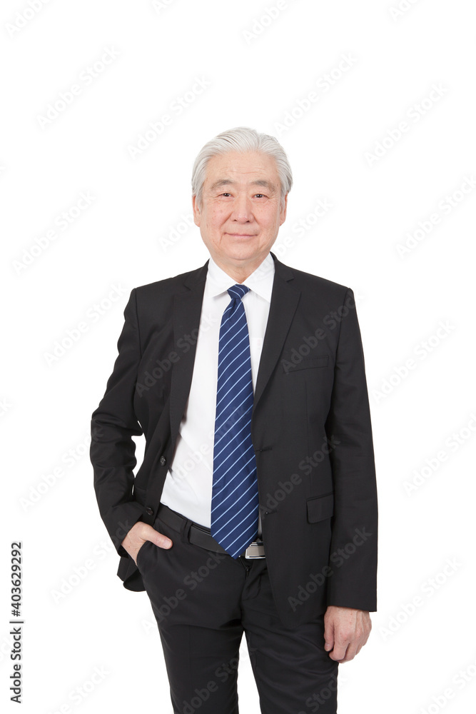 Portrait of an old business man person 