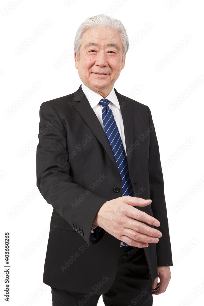 Portrait of an old business man person 