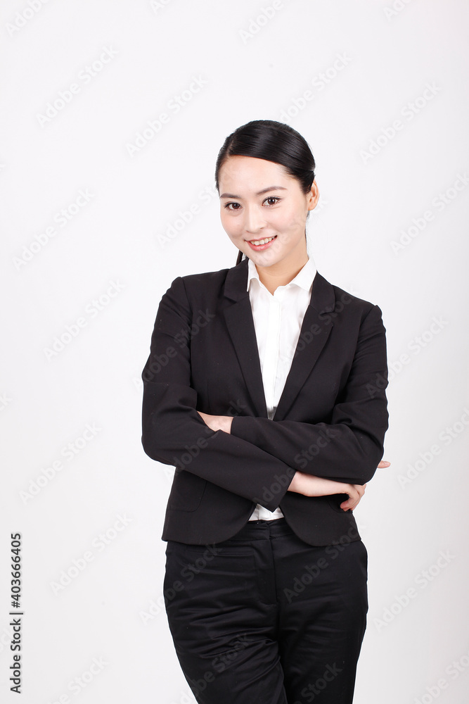 A young business woman in a suit 