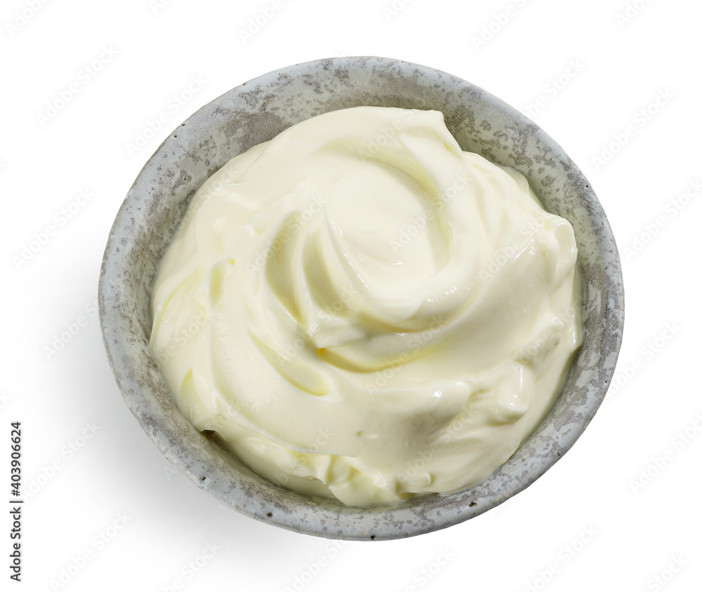 bowl of whipped cream cheese