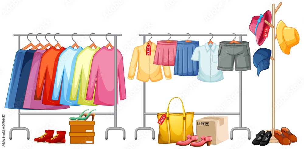 Isolated clothes on the rack display