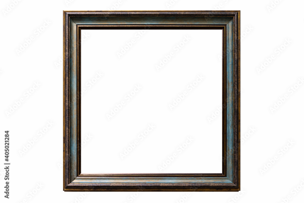 retro golden edge picture frame isolated