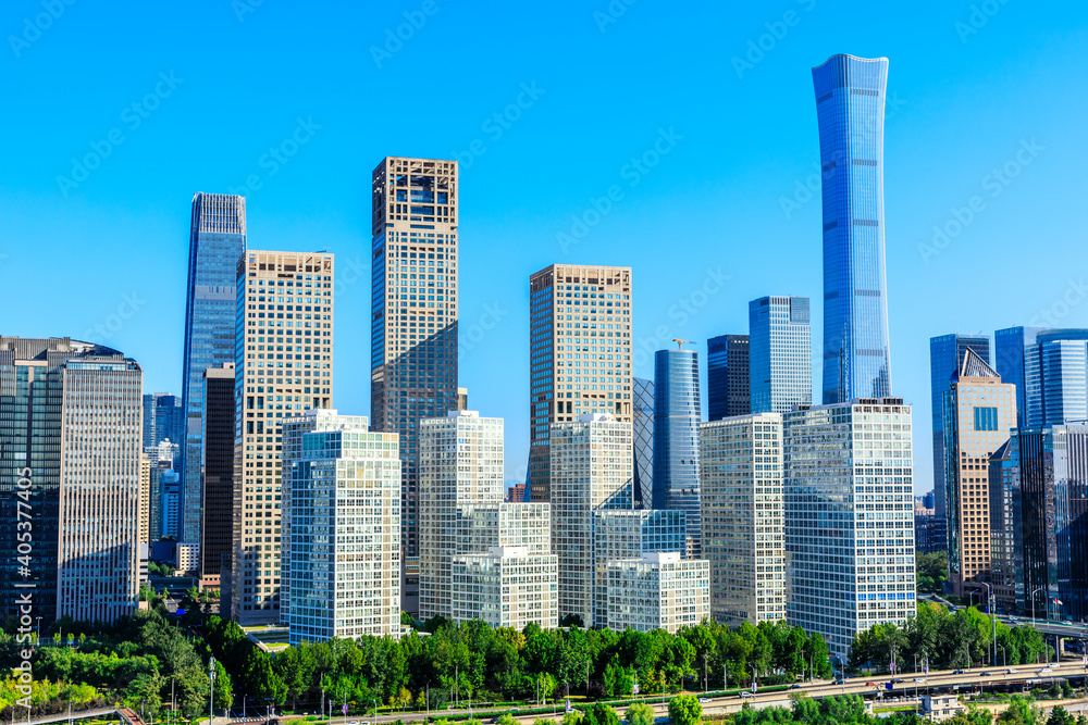 Modern city skyline and buildings in Beijing,China.