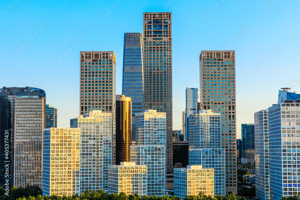 Modern city skyline and buildings in Beijing,China.