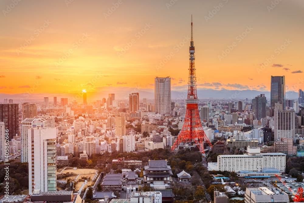 日本东京现代城市天际线