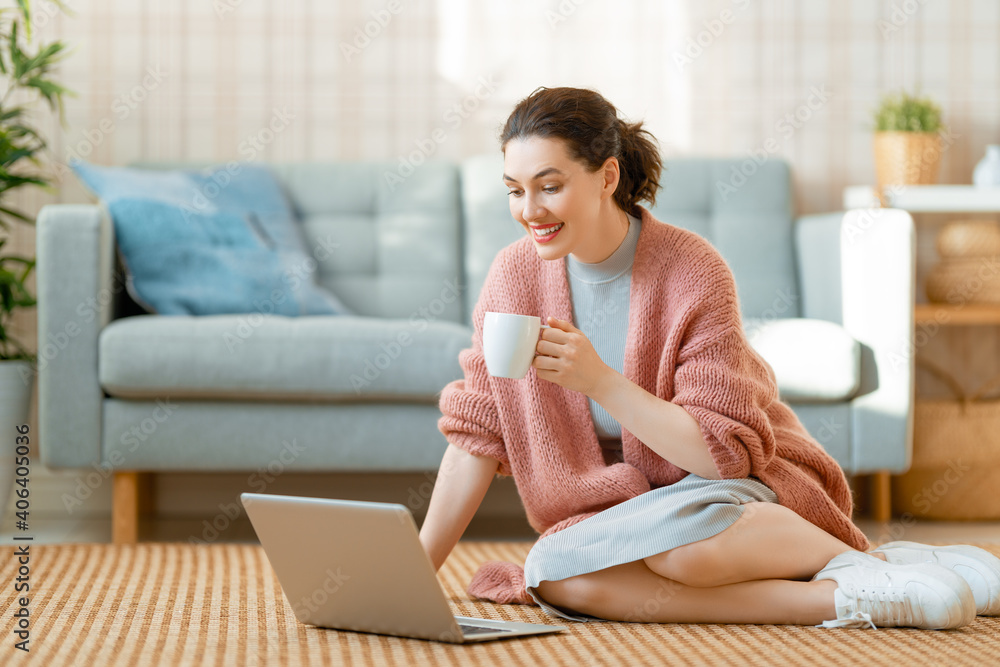 woman working on a laptop