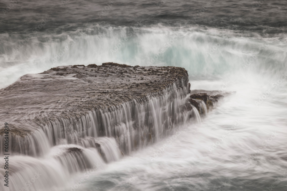 Atlantic Cliff Rocks in long Explosure with Fog