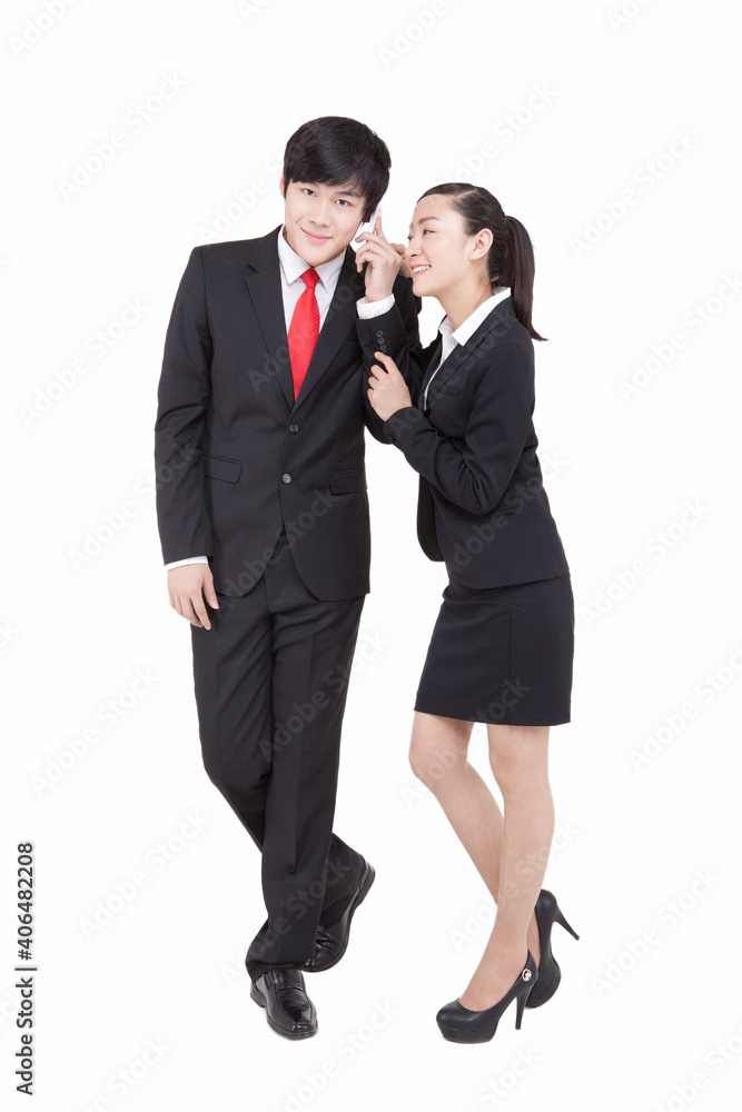 A young Business woman using cell phone