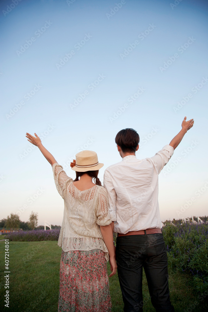 Young couple standing together