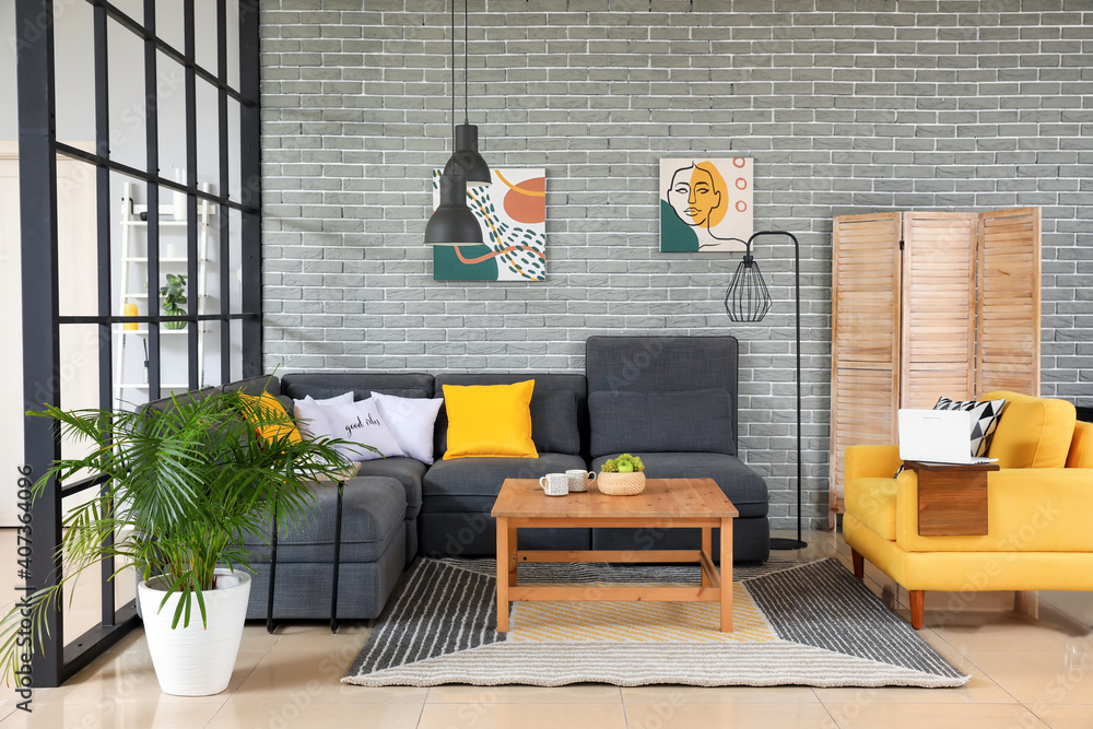 Stylish interior of living room