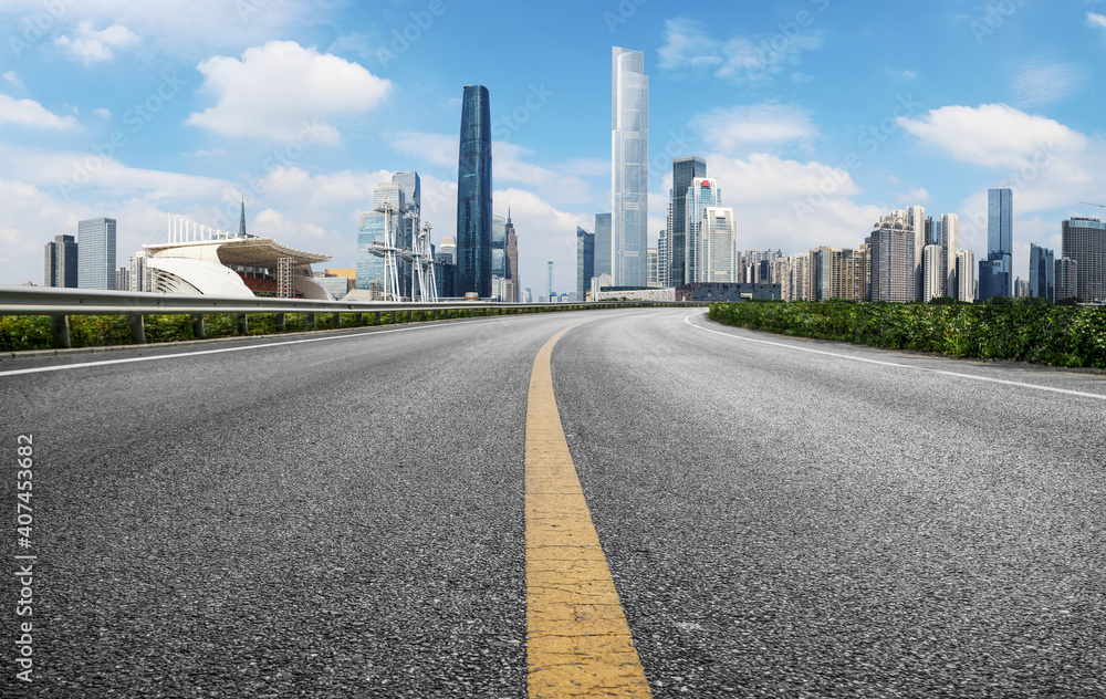 Roads and architectural landscape of modern Chinese cities.