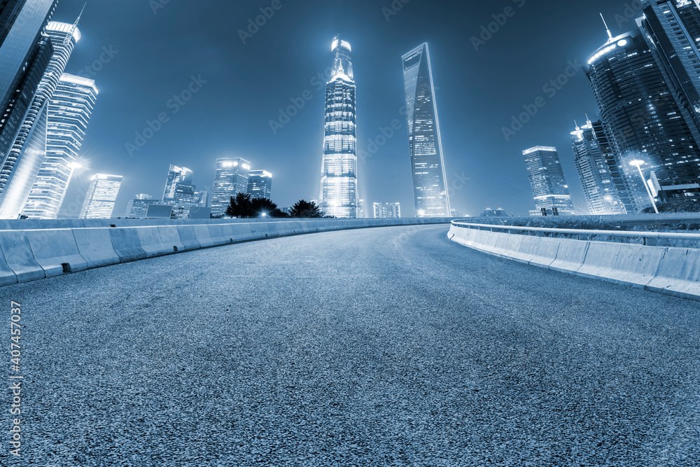 Roads and architectural landscape of modern Chinese cities.