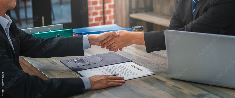 businessman handshake after meeting finish in office