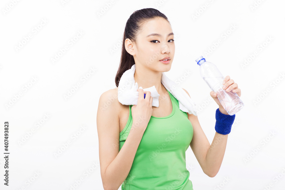 Young woman doing exercise