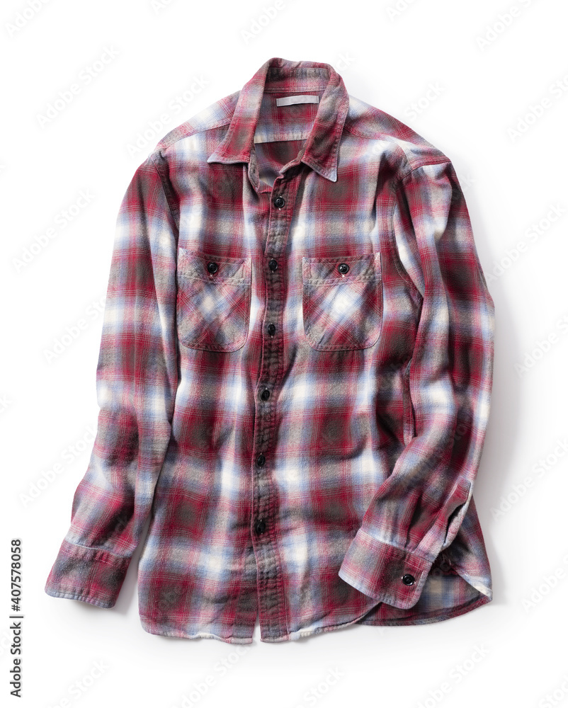 Flannel shirt on a white background