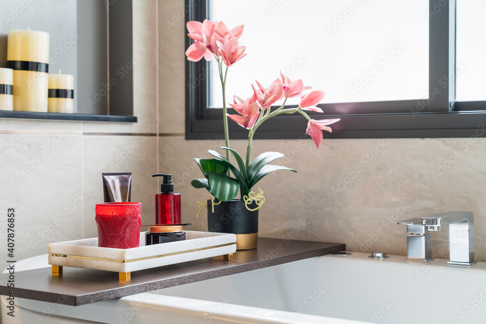 modern white bath tub