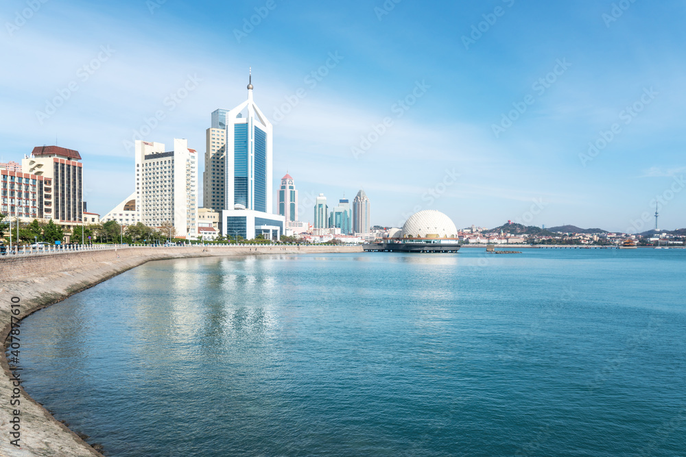 Qingdaos beautiful coastline and architectural landscape