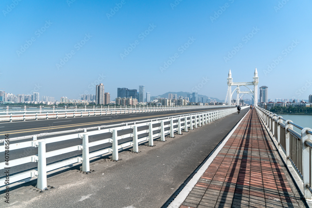 珠海城市风光与海岸线白石桥景观