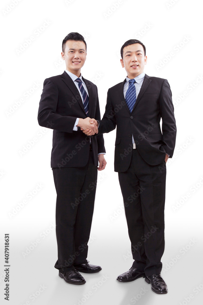 Oriental business men shaking hands