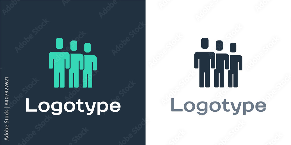 Logotype Users group icon isolated on white background. Group of people icon. Business avatar symbol