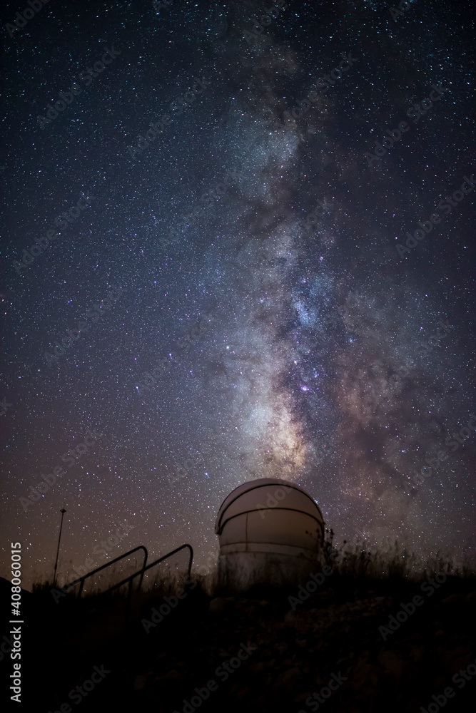 Milky way at night from Antalya Saklıkent Tubitak Observatory in Turkey . SELECTİVE FOCUS. Some area