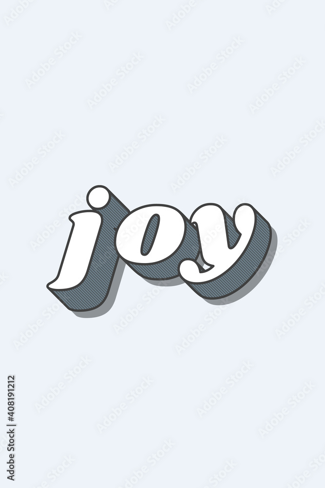 Joy word funky typography vector