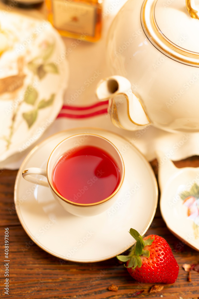 Cup of Strawberry flavor tea