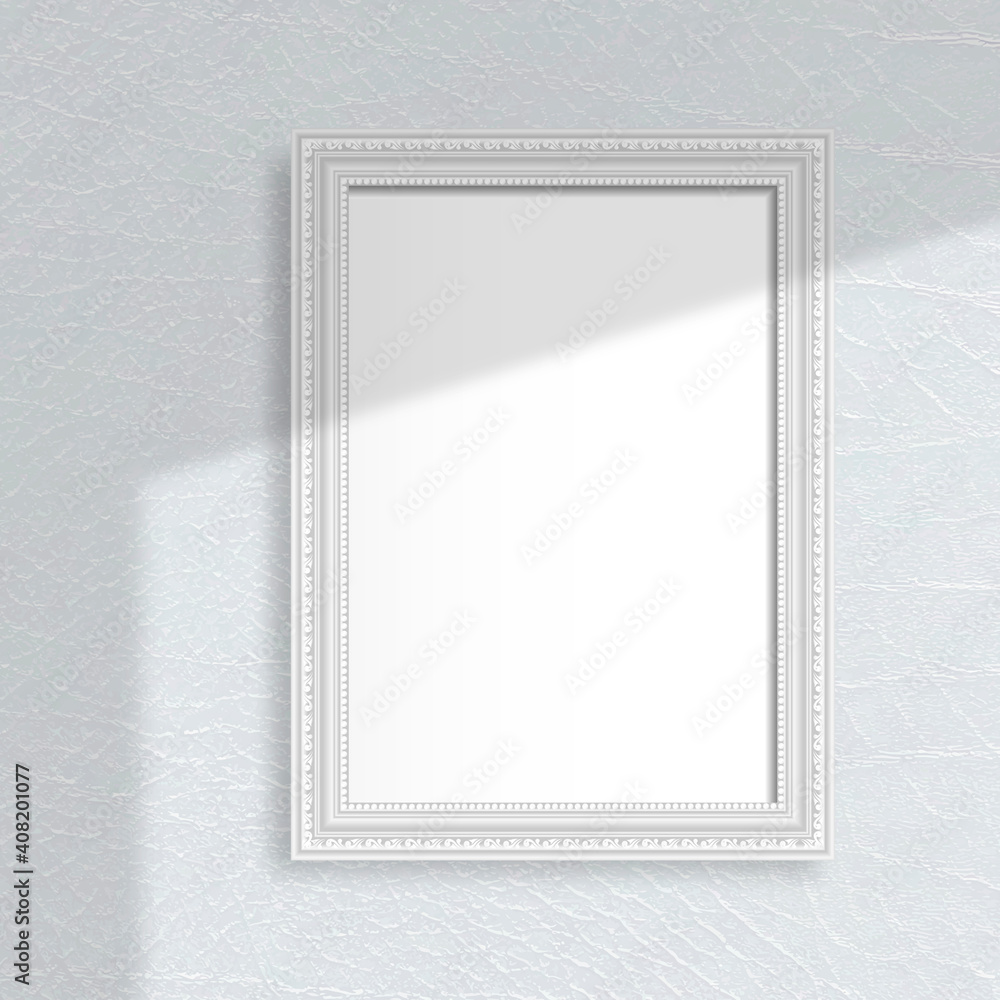 Gray frame on a gray wall vector