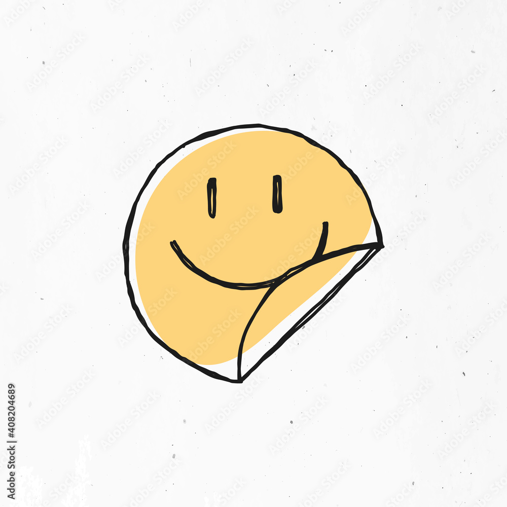 Yellow smiling face symbol vector clipart