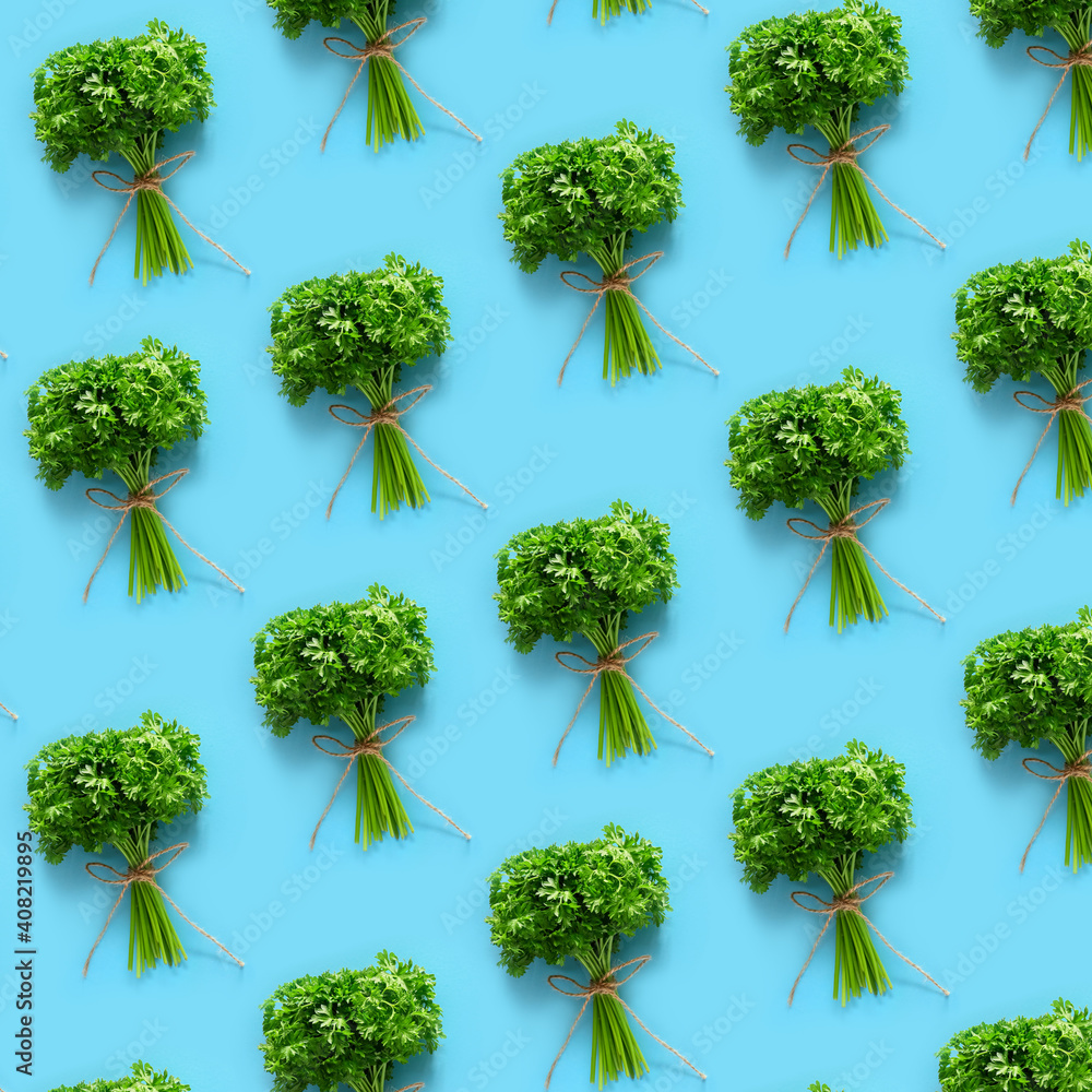 Fresh parsley on color background