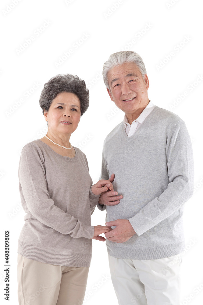 Oriental old couple portrait